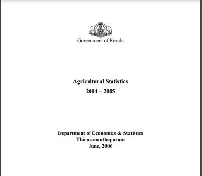 Report on Agriculture Statistics 2004-2005