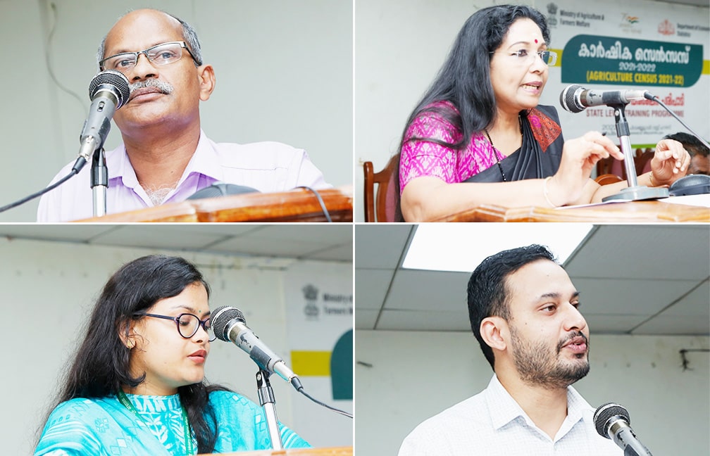 Vote of Thanks by Sri. Roy Thomas JD, Felicitation by Smt. Rejatha, Joint Director Dept of Agriculture, Sri. Jayamohan,. Asst Commissioner, LRC and Ms. Jagrati Goyal, Asst Dir, M/o A&FW (clock wise from left)