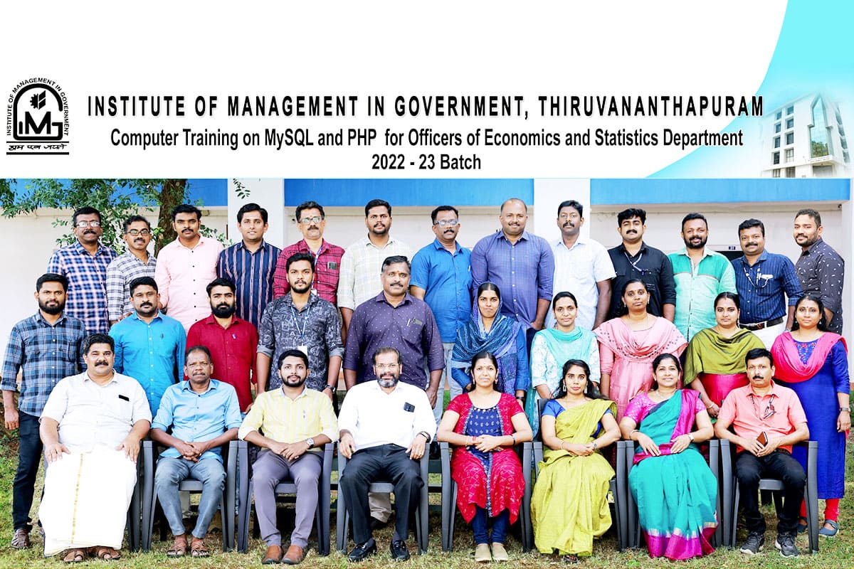 Training on PHP MySQL held at IMG Thiruvananthapuram for 30 days in 2022 Nov, Dec & 2023 Jan