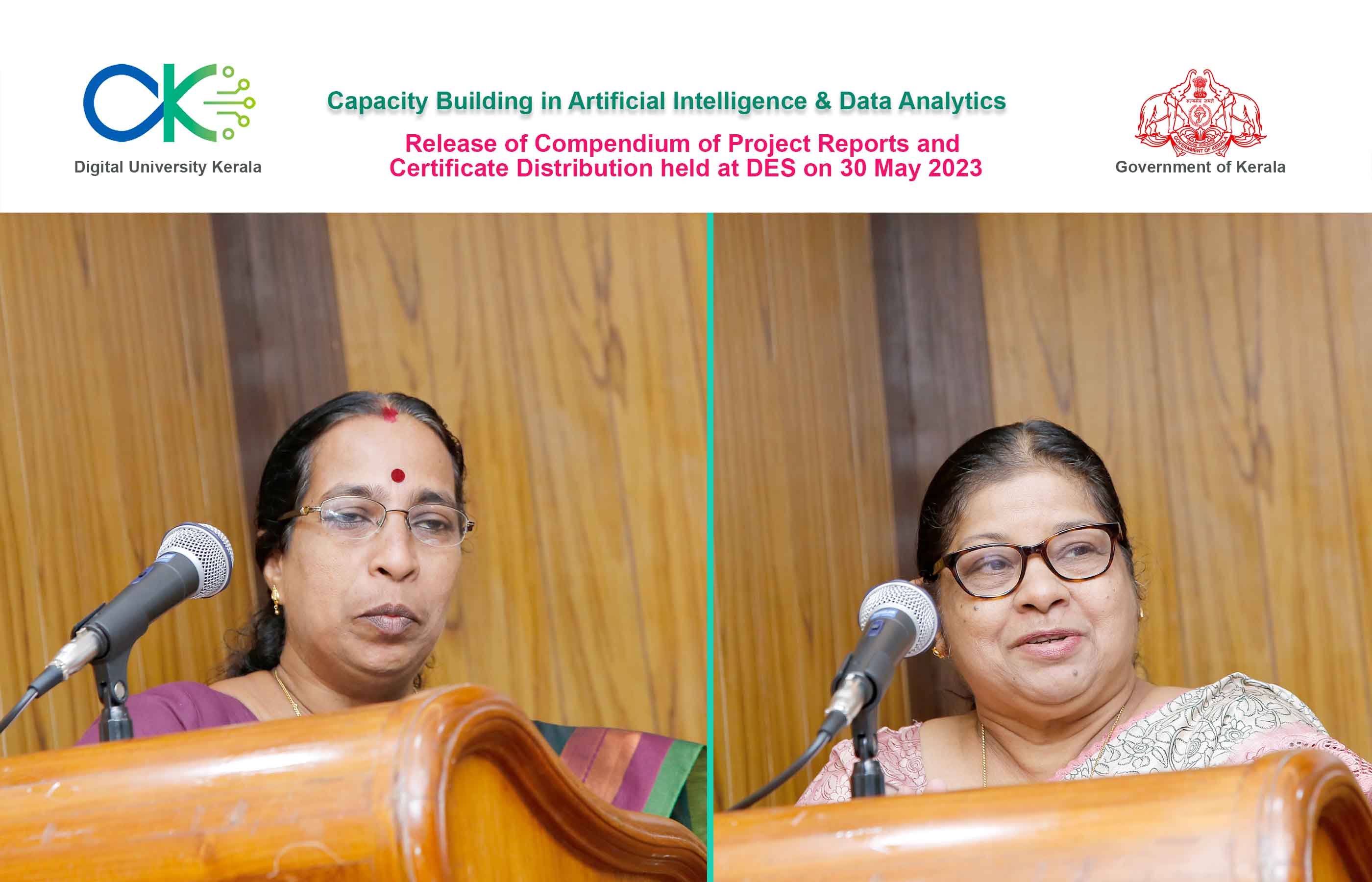 Smt. Lathakumari C S, Addl Director DES and Dr. Elizabeth Sherly, Distinguished Professor DUK