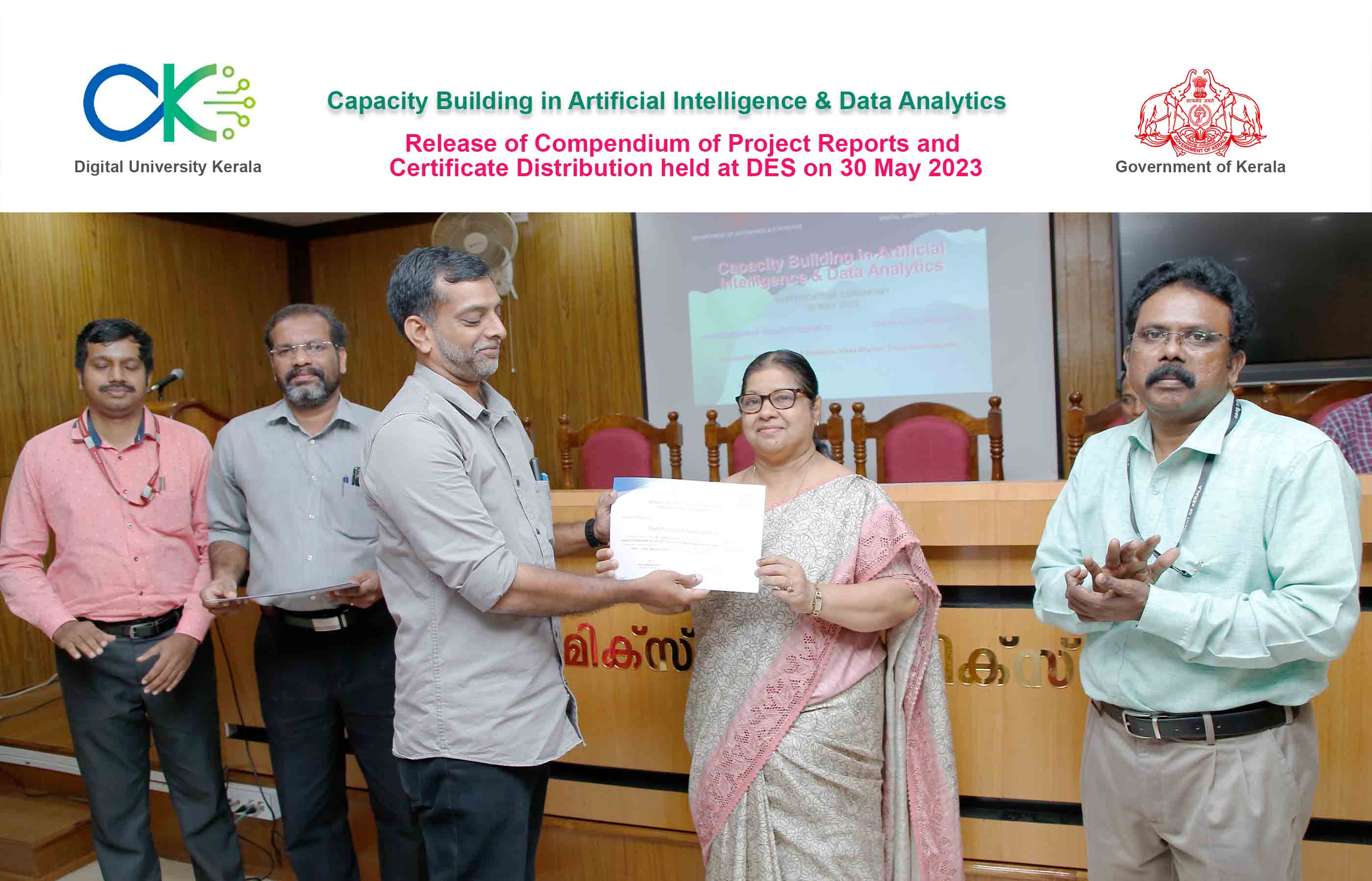 Award of certificate to Sri. Abhilash K V, Research Officer