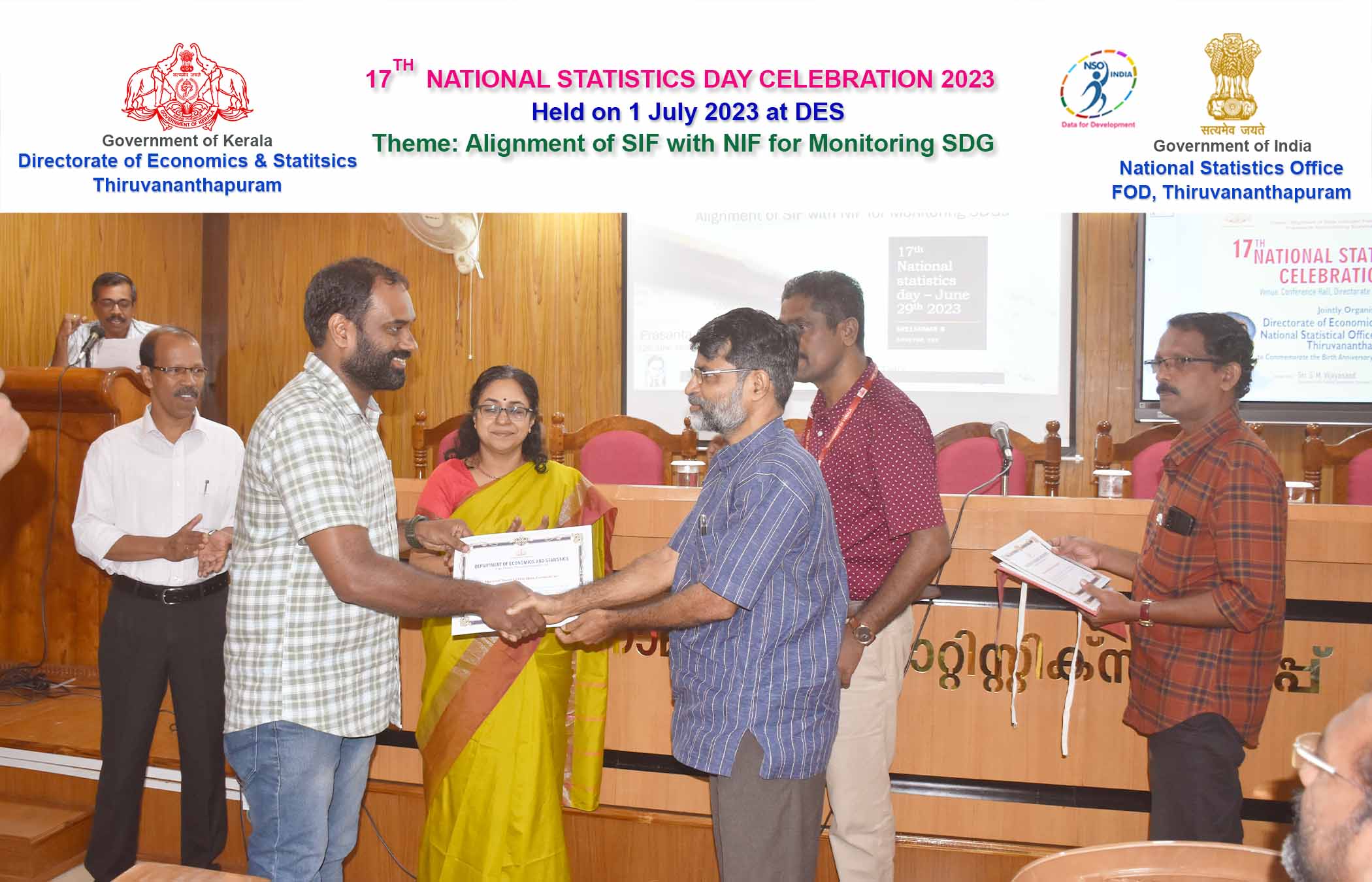 Distribution of certificate for participation in Quiz Competition held in connection with Statistics Day 2023