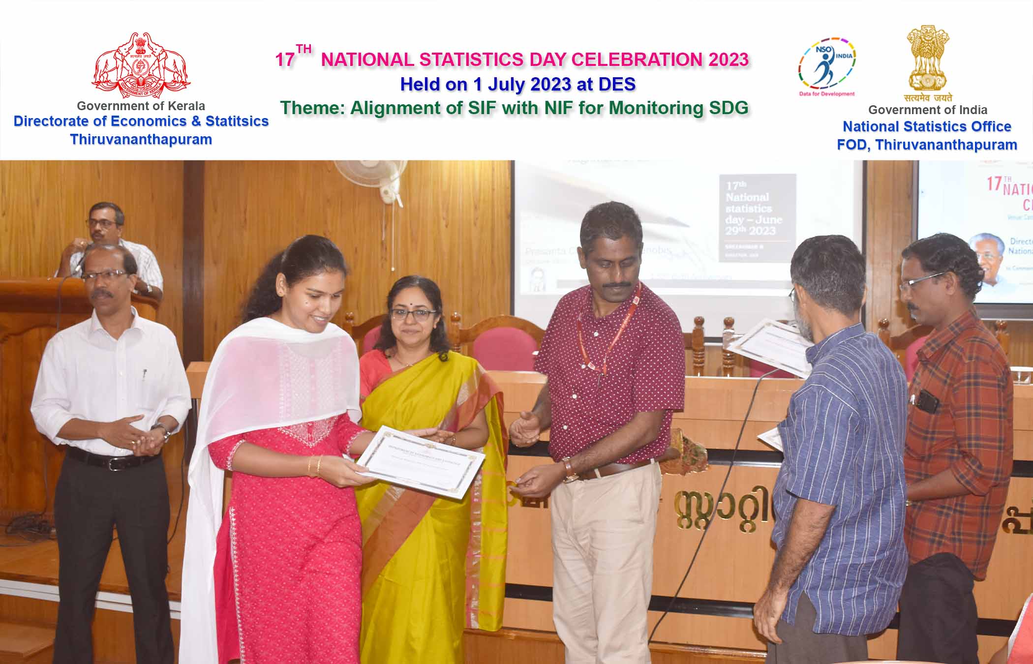 Distribution of certificate for participation in Quiz Competition held in connection with Statistics Day 2023