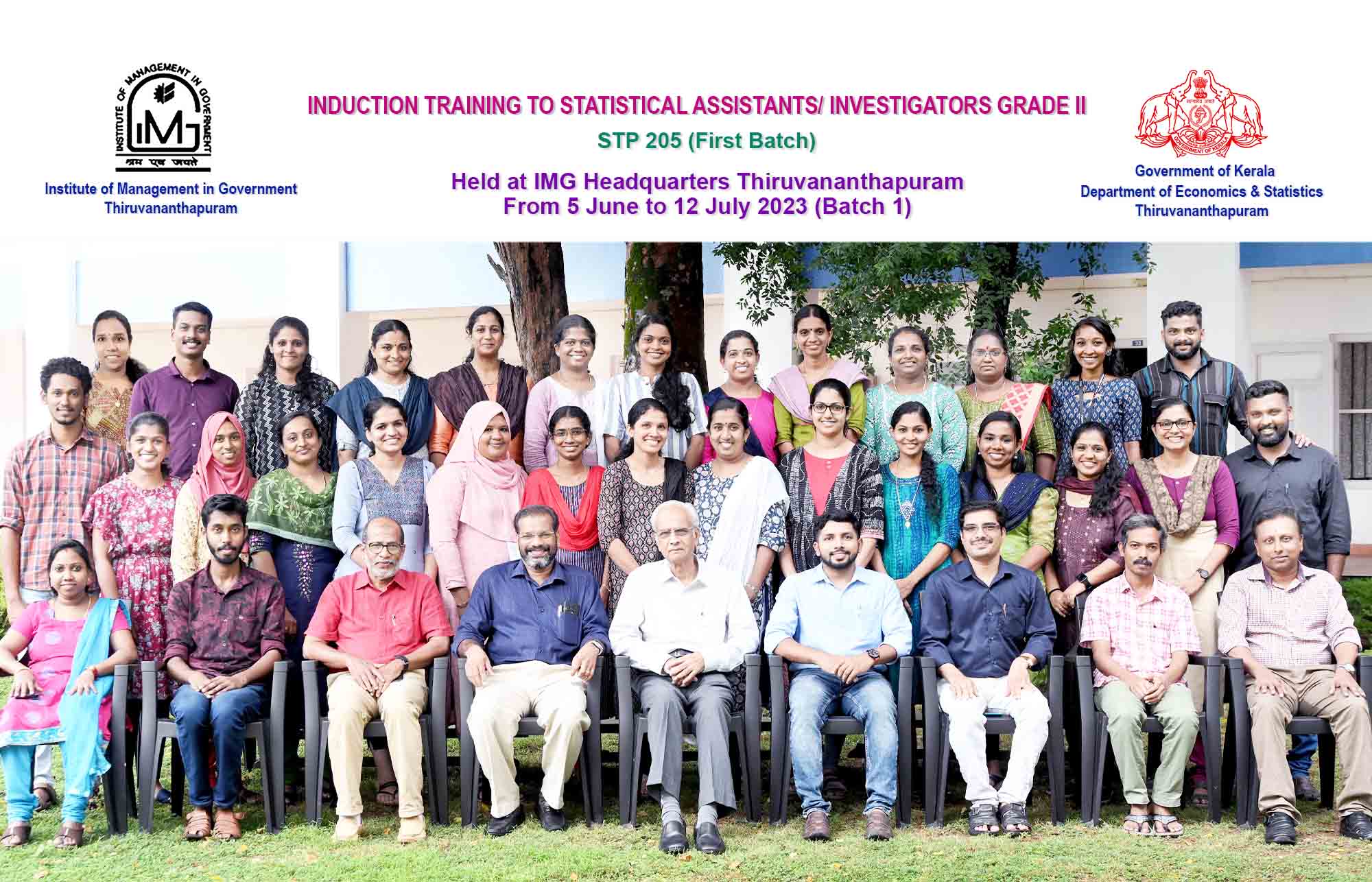 Induction Training Team with IMG Director Dr. Jayakumar IAS Rtd and former Chief Secretary Kerala