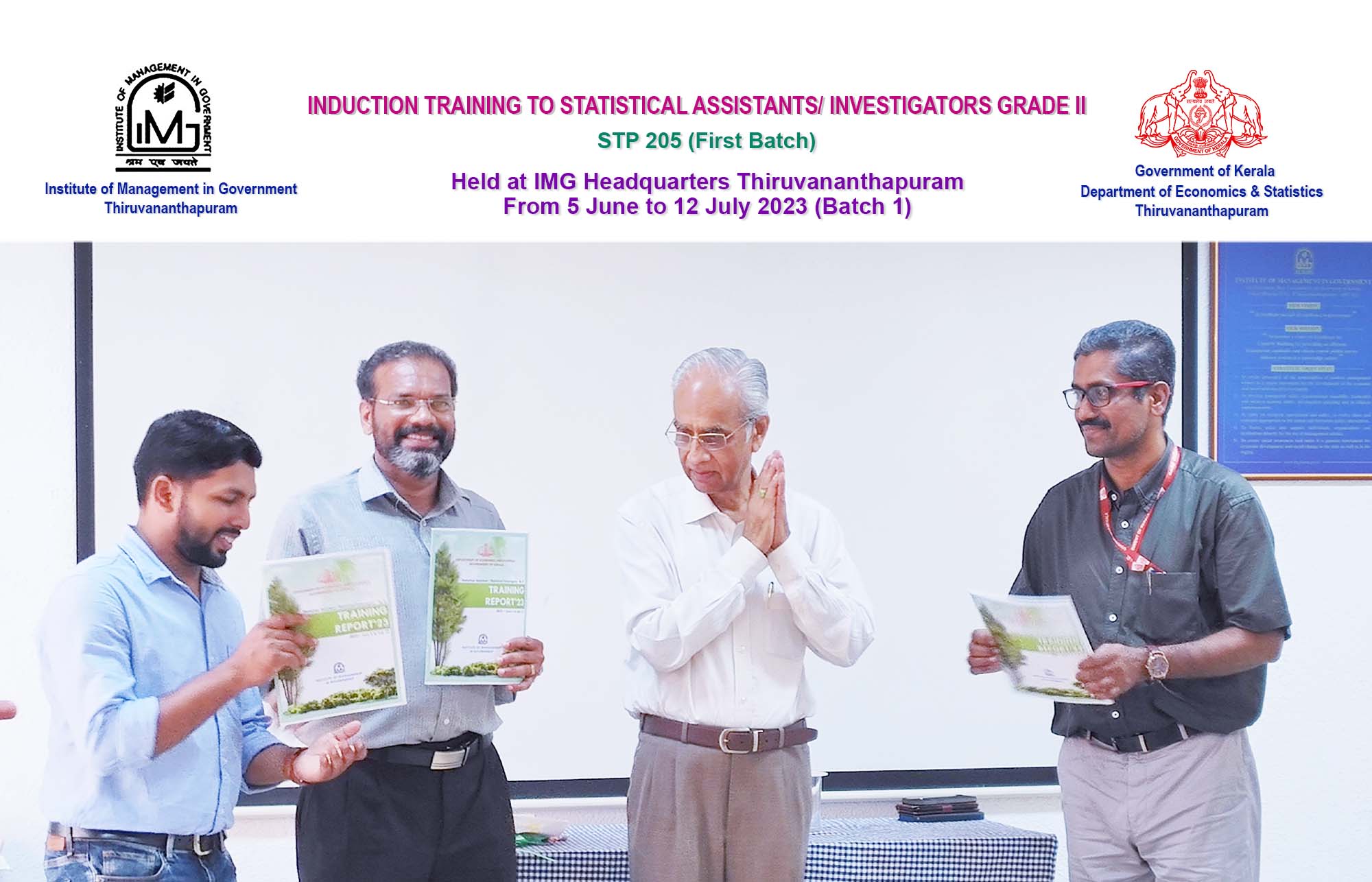 Dr. K Jayakumar IAS & Director General IMG releasing the Report of Training prepared by the trainees