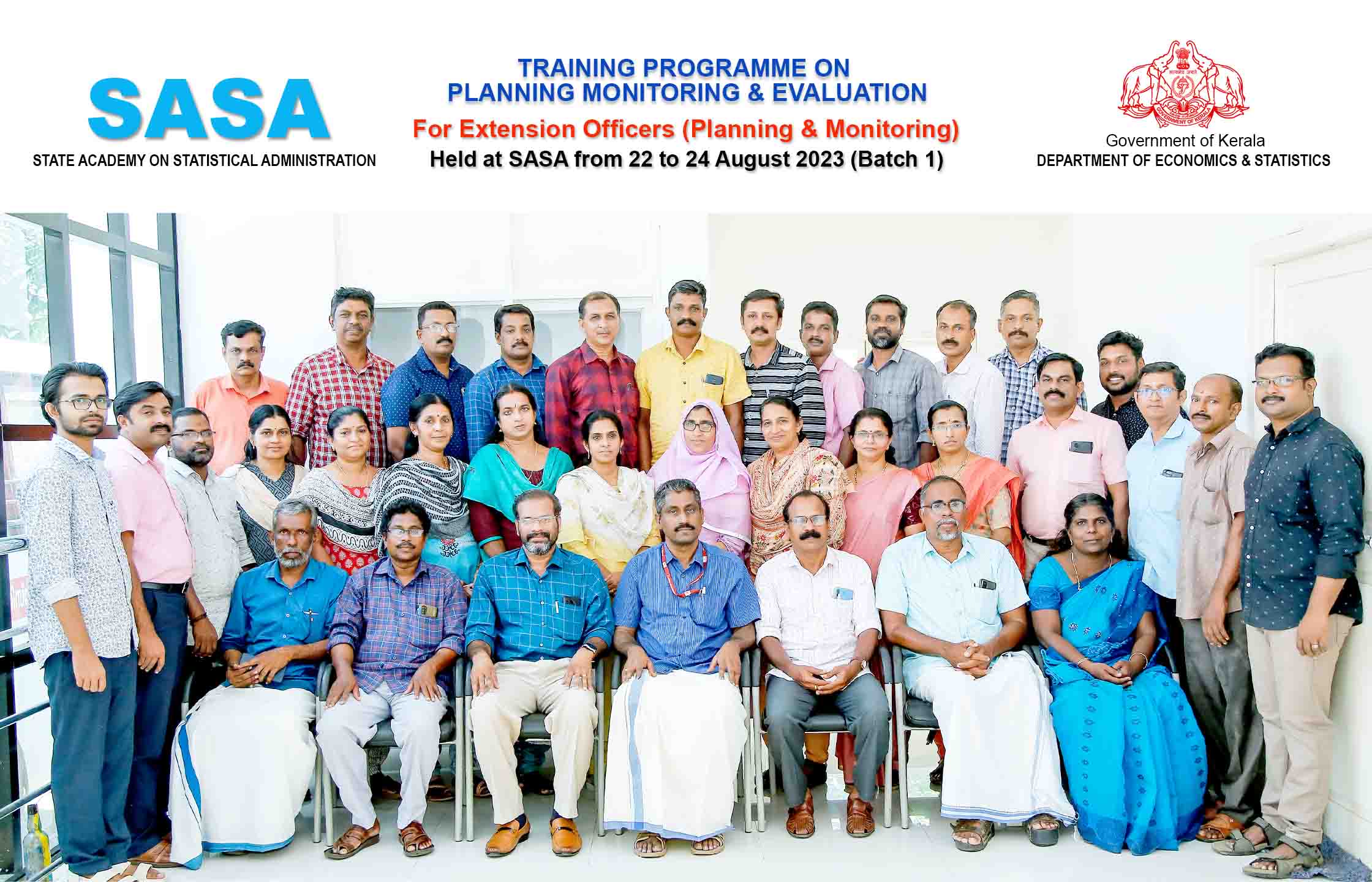 Training on Planning Monitoring & Evaluation to EO (P&M) Batch 1 held at SASA from 22-24 Aug 2023