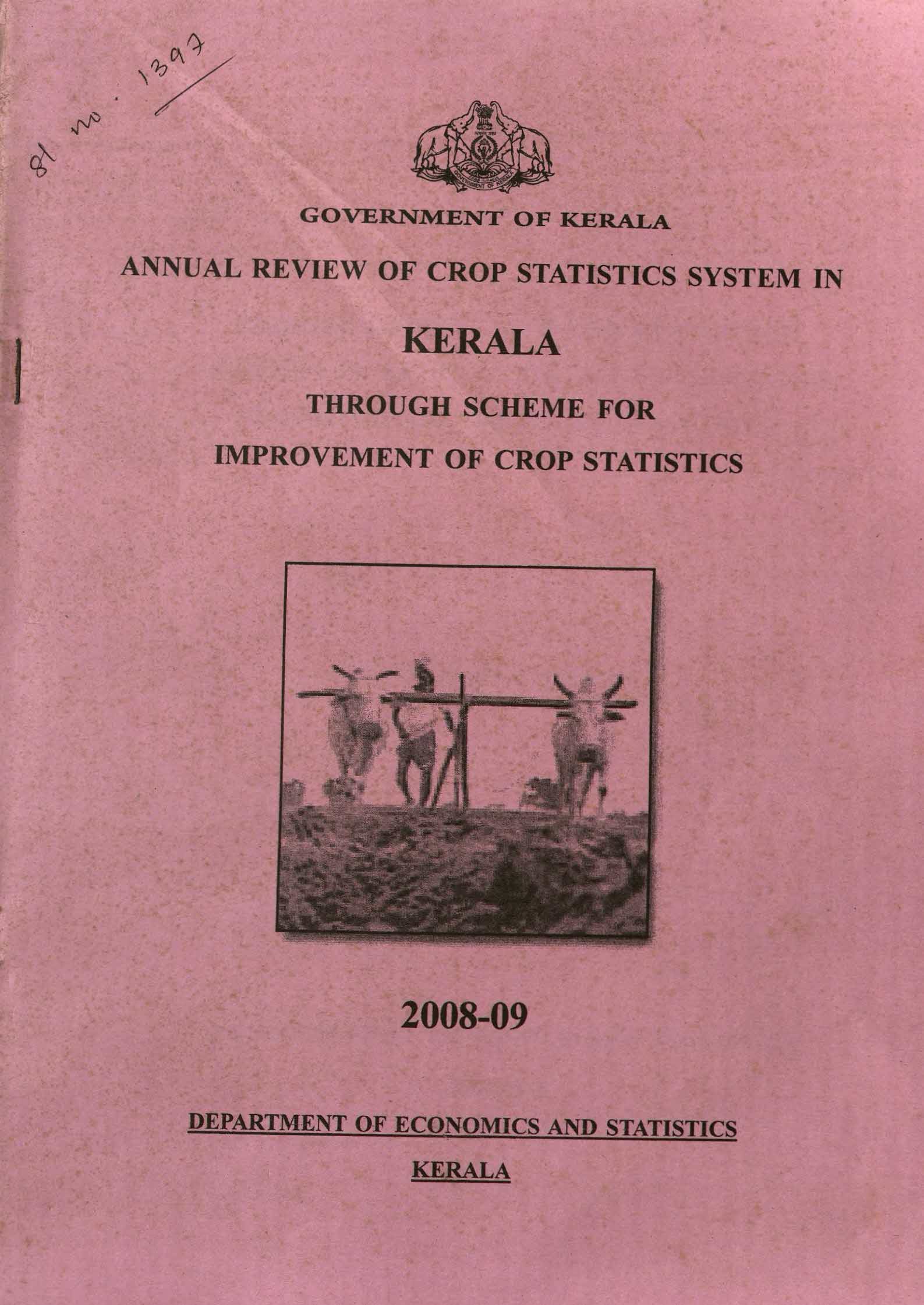 ANNUAL REVIEW OF CROP STATISTICS SYSTEM IN KERALA 2008-09