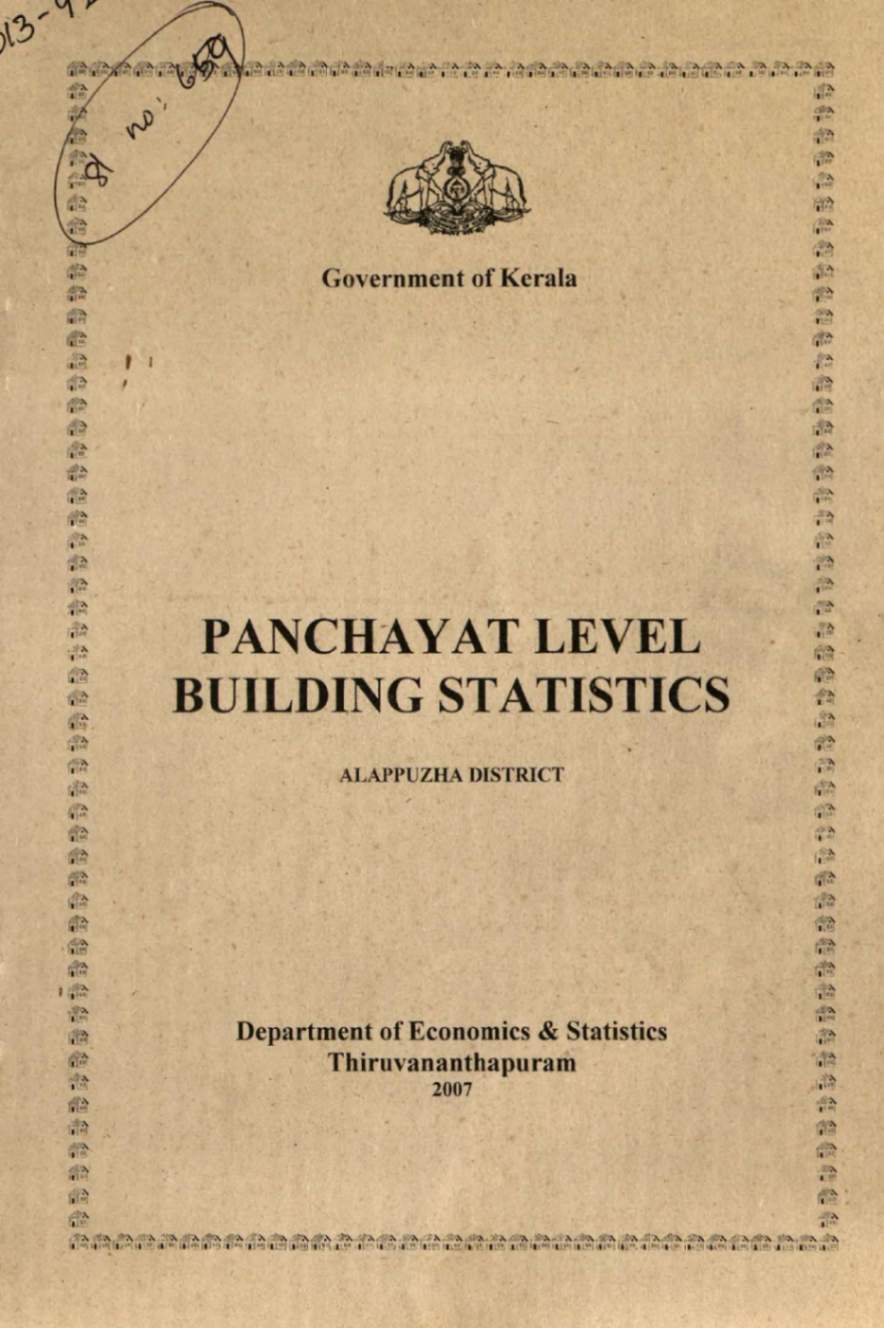 Panchayath level Building Statistics Alapuzha District