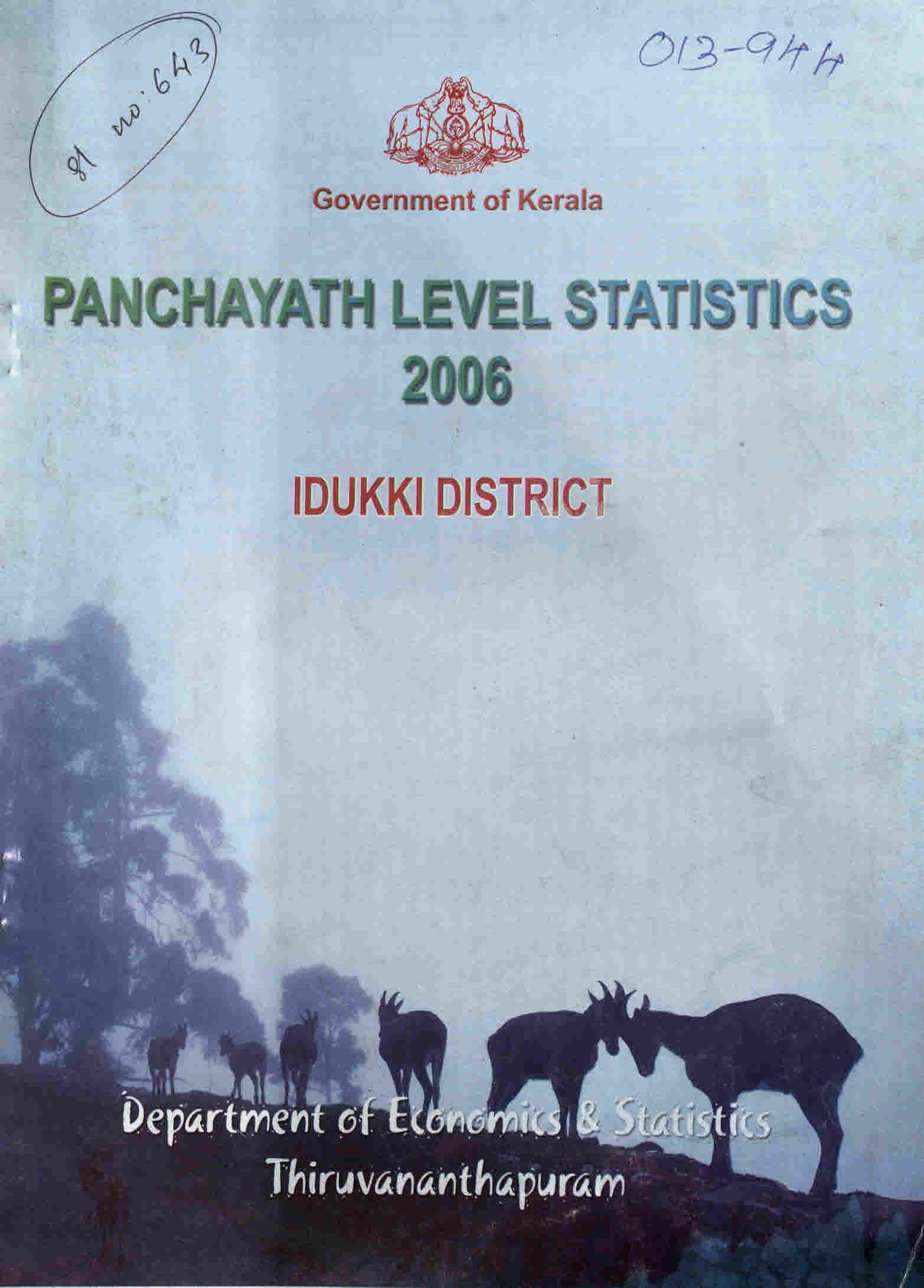 Panchayat level statistics 2006 Idukki district