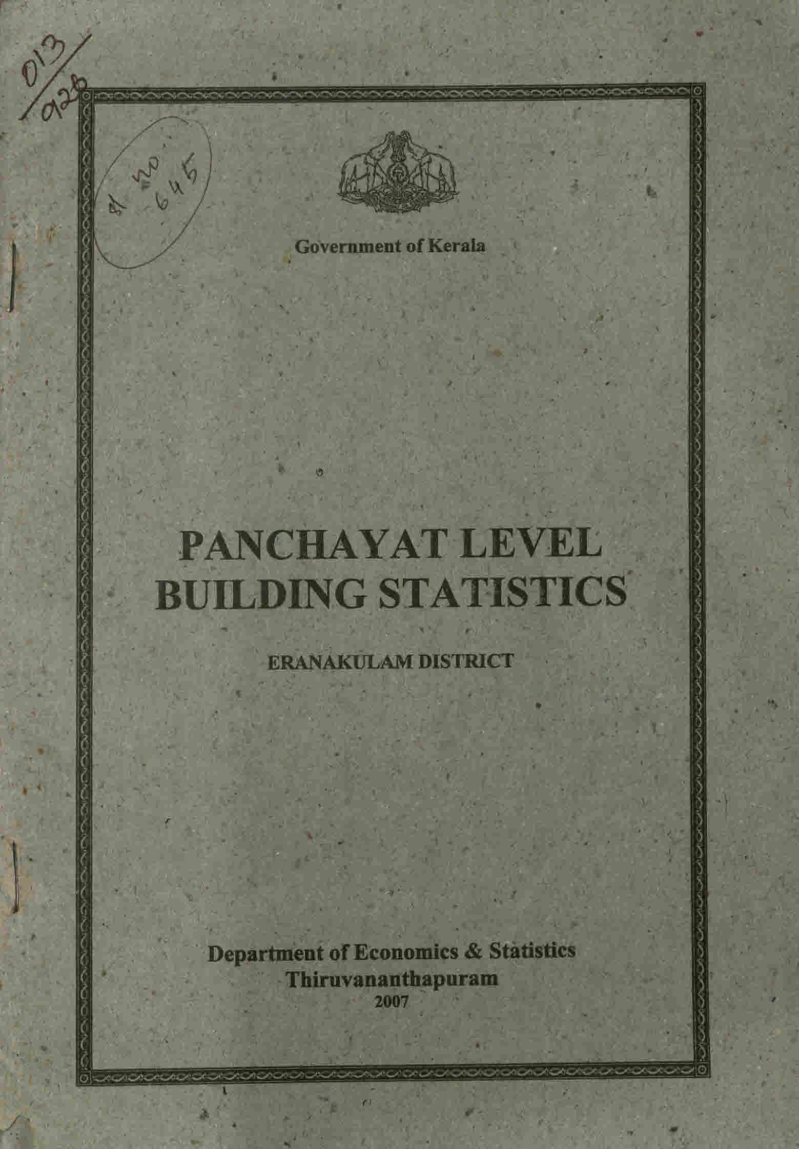 PANCHAYAT LEVEL BUILDING STATISTICS ERNAKULAM-2006