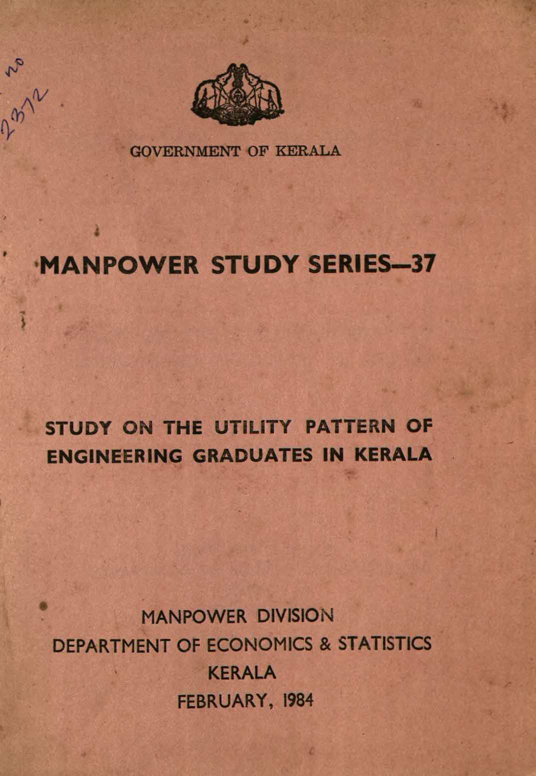 MANPOWER STUDY SERIES (37)-1984