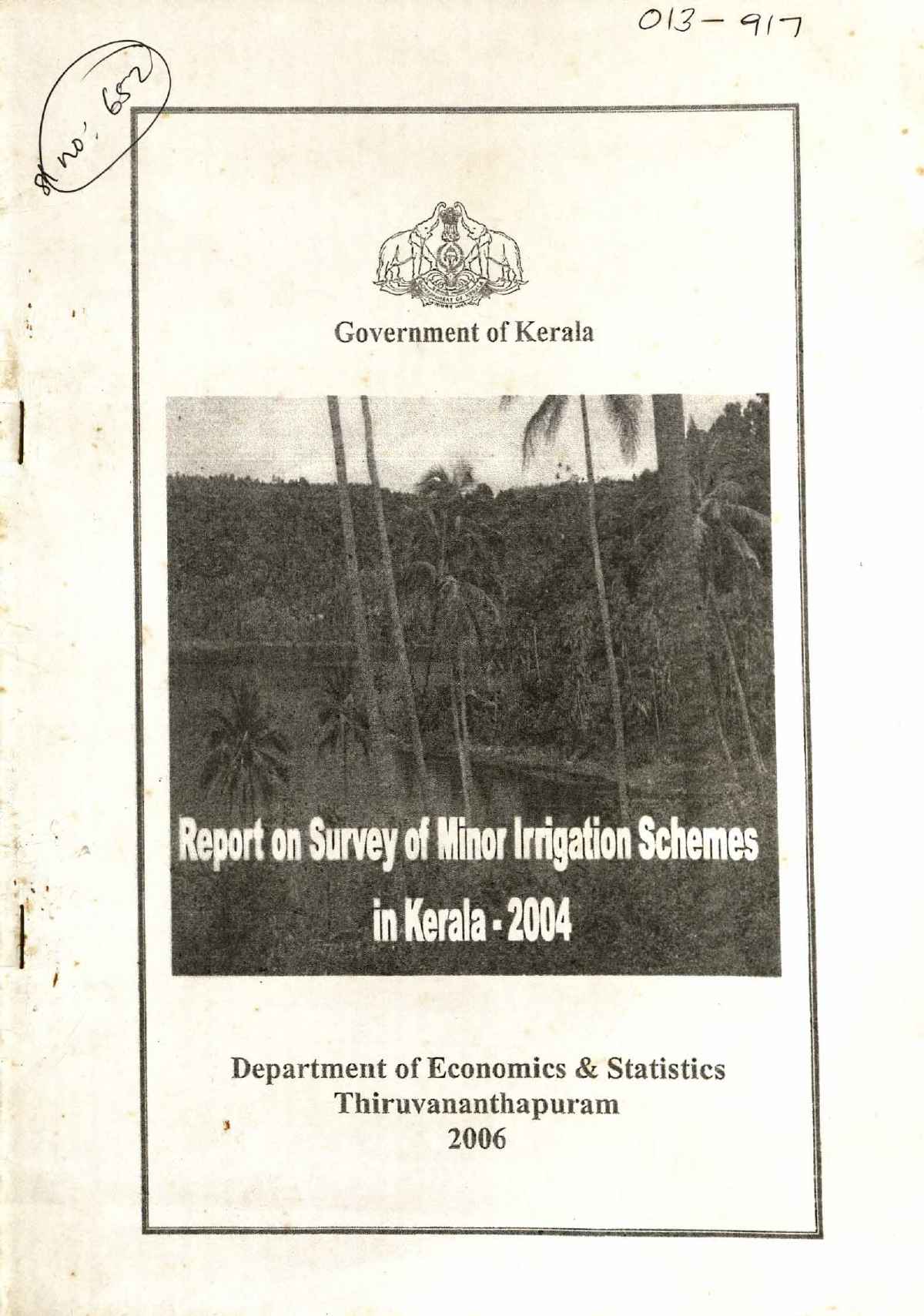 Report on Survey of Minor Irrigation Schemes in Kerala 2004