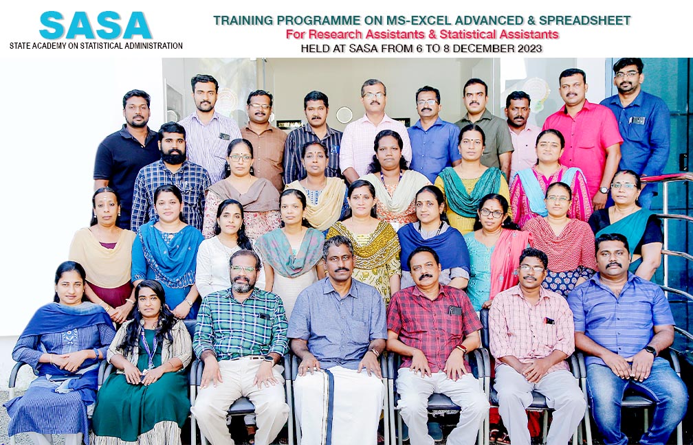Training on MS-Excel advanced & spreadsheet held at SASA from 6 to 8 Dec 2023