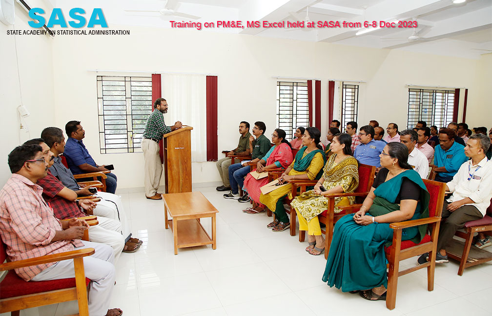 Training programmes on MS Excel and PM&E held at SASA from 6-8 Dec 2023- Inaugural function