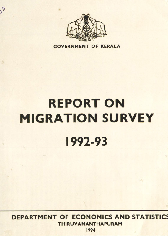 Report on Migration Survey 1992-93