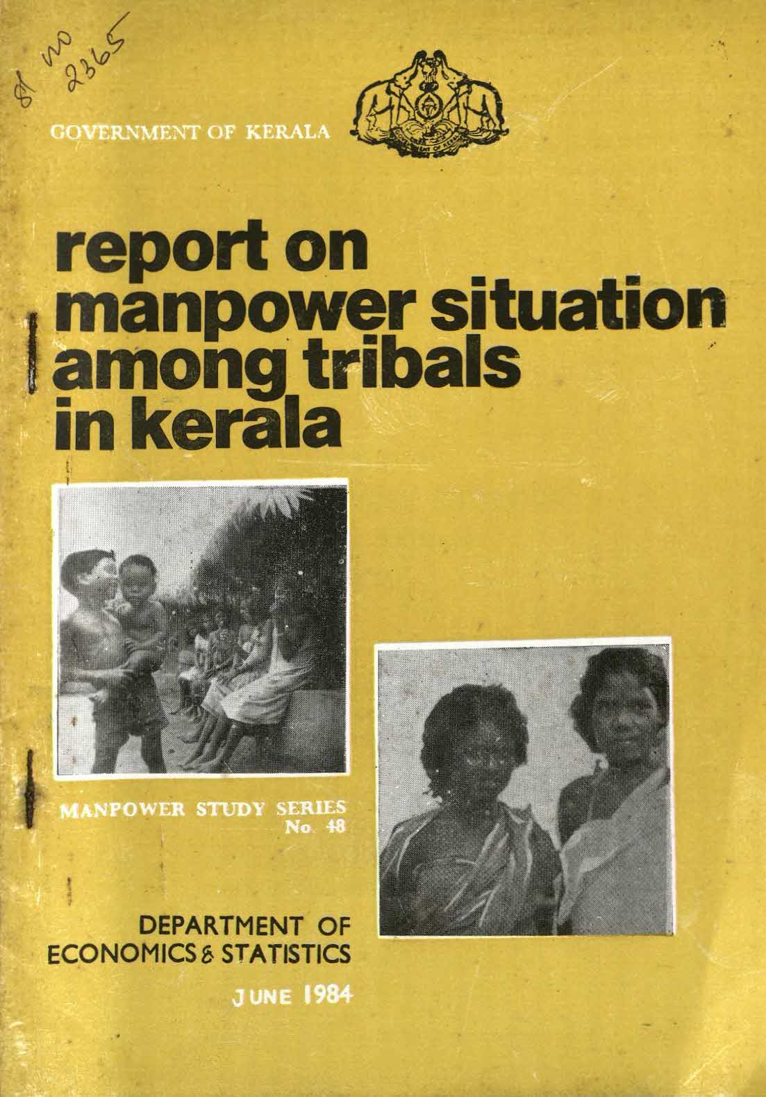 REPORT ON MANPOWER SITUATION AMONG TRIBALS IN KERALA