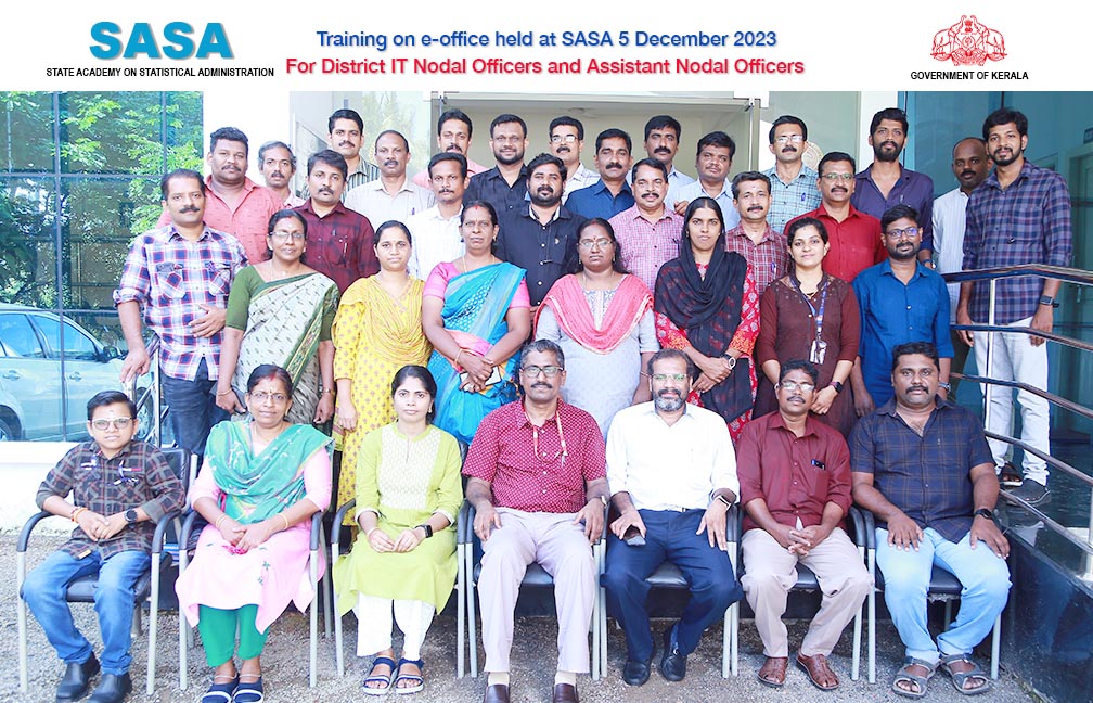 Training on e-office held for Nodal Officers at SASA on 5-12-2023
