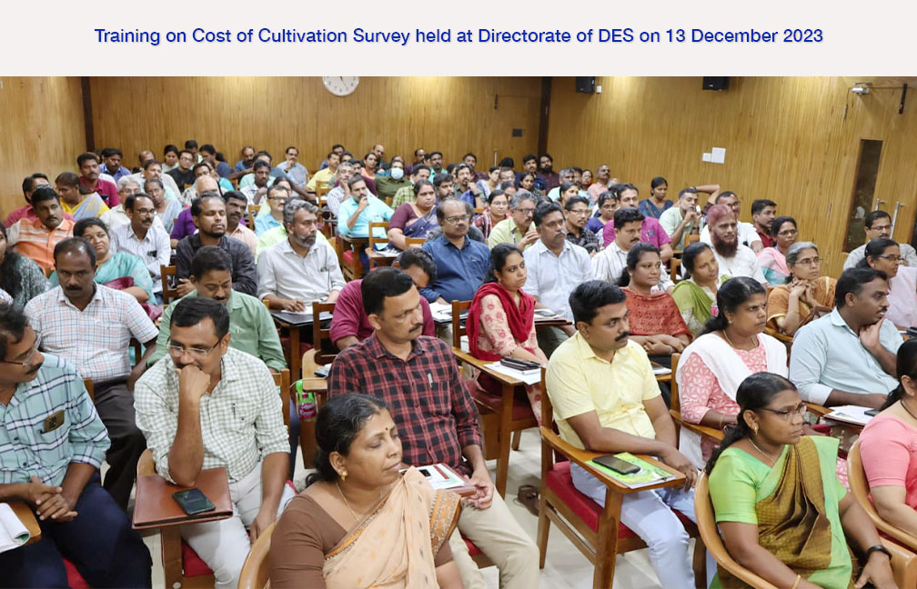 State level training on Cost of Cultivation survey held on 13-12-2023