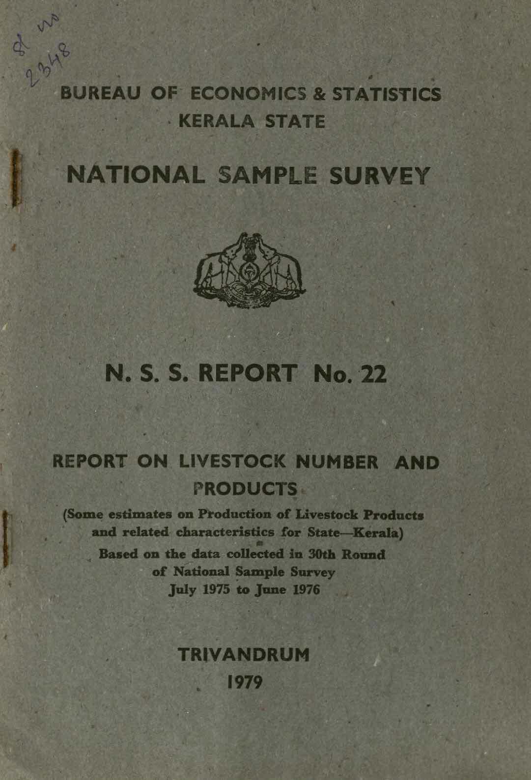 National Sample Survey  Report No.22