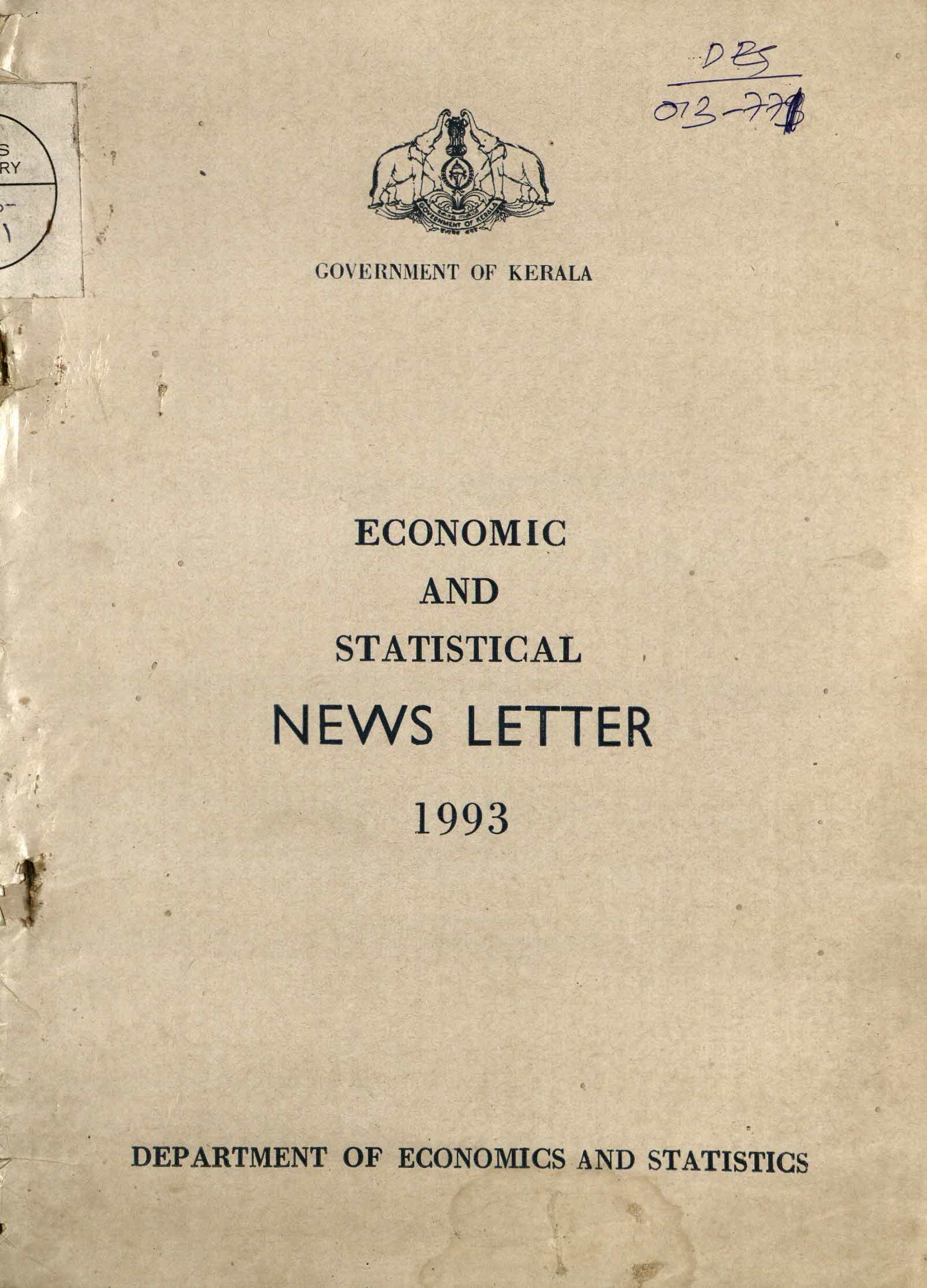 Economic And Statistical News Letter 1993