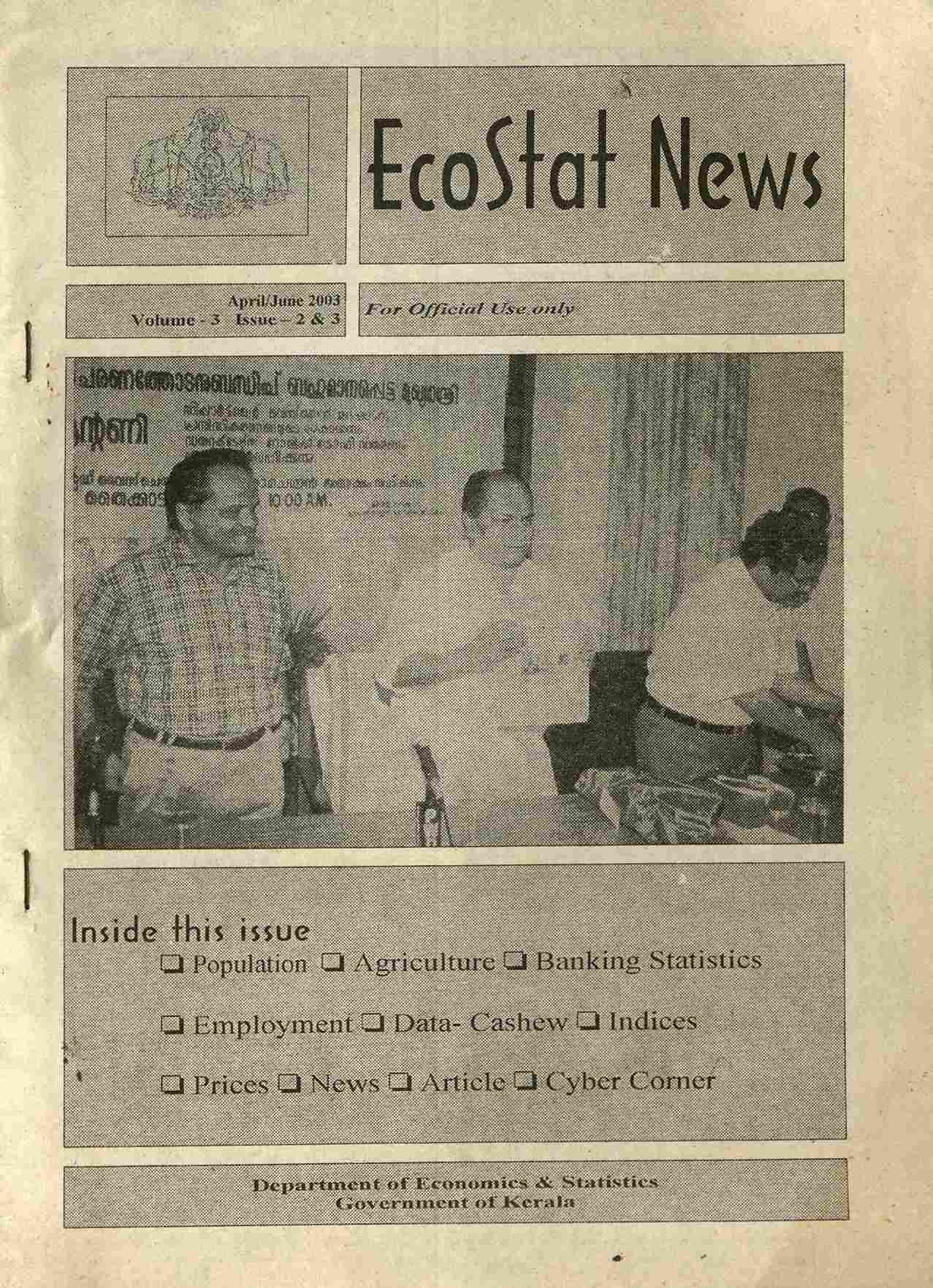 Ecostat News April-June 2003 Volume 3 Issue 2&3