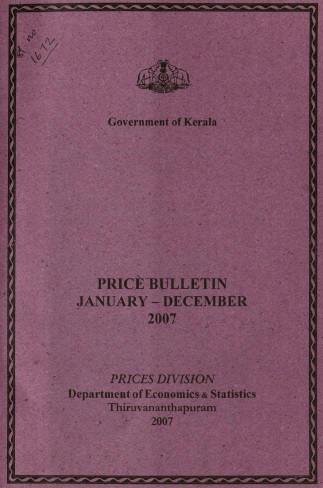 PRICE BULLETIN JANUARY  TO DECEMBER 2007