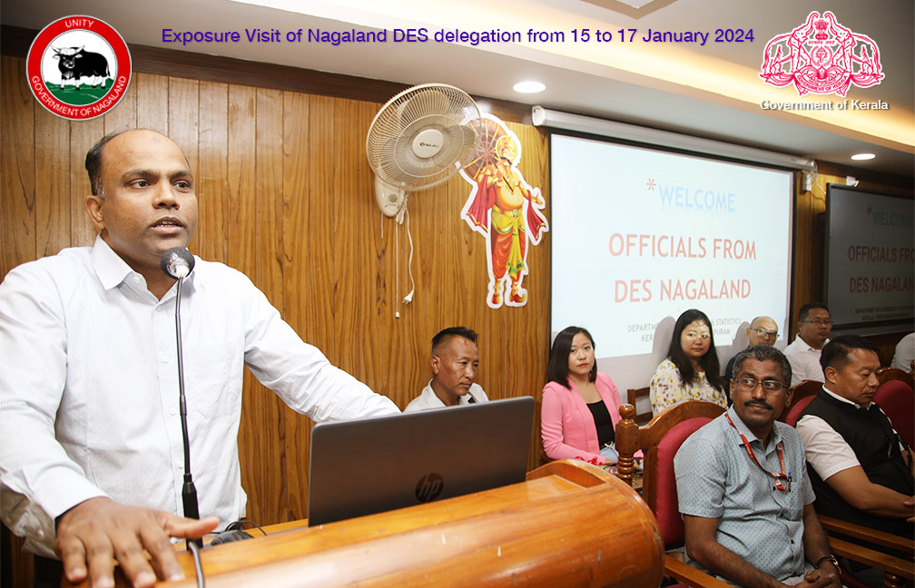 Exposure visit of Nagaland DES delegation to Kerala from 15 to 17 January 2024- Nagaland Secretary of E&S & IT Sri. Mohammed Ali Shuhaib addressing the audience