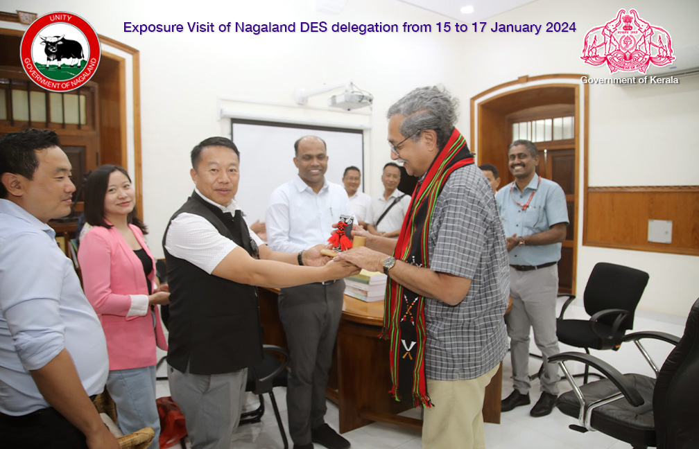 Nagaland Director Sri. Neidhilhou Angami is honoring VC SPBDr. V K Ramachandran with Nagaland Shawl