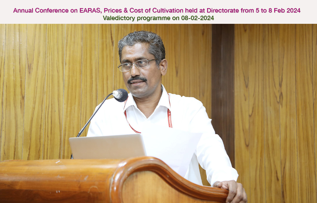 Annual Conferences held at Directorate from 5 to 8 Feb 2024. Director Sreekumar B addressing the function.