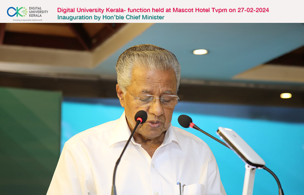 DUK various functions held at Mascot Hotel on 27-02-2024. Ianugural address by Hon'ble CM Sri. Pinarayi Vijayan