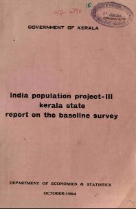 India Population Project -III Kerala State Report on the Baseline Survey