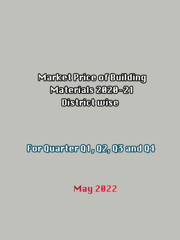 Market Price of Building Materials 2020-21 for Quarter Q1,Q2,Q3 & Q4
