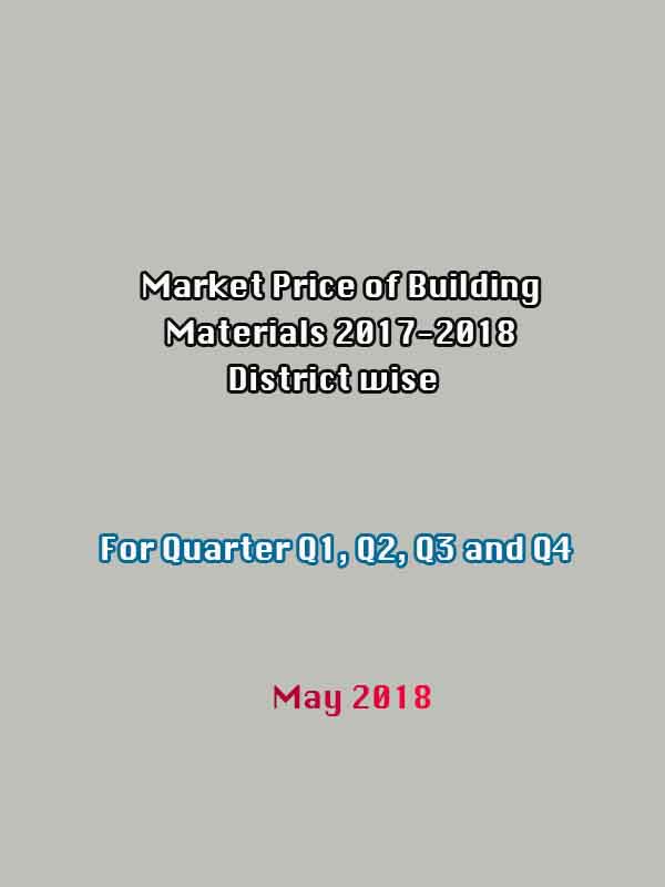 Market Price of Building Materials 2017-18 for Quarter Q1,Q2,Q3 & Q4