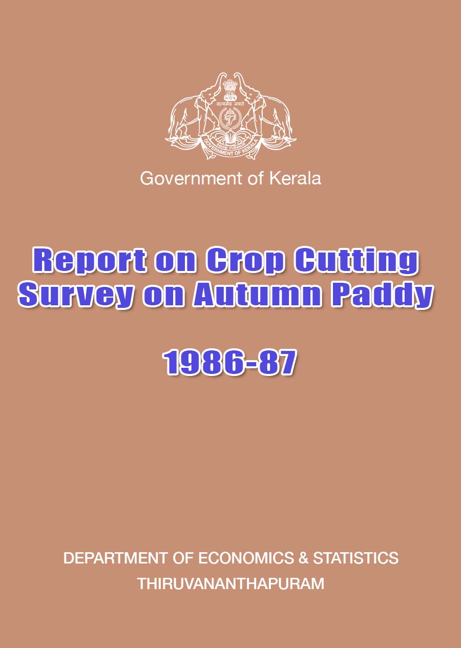 Report on Crop Cutting Survey on Autumn Paddy 1986-87