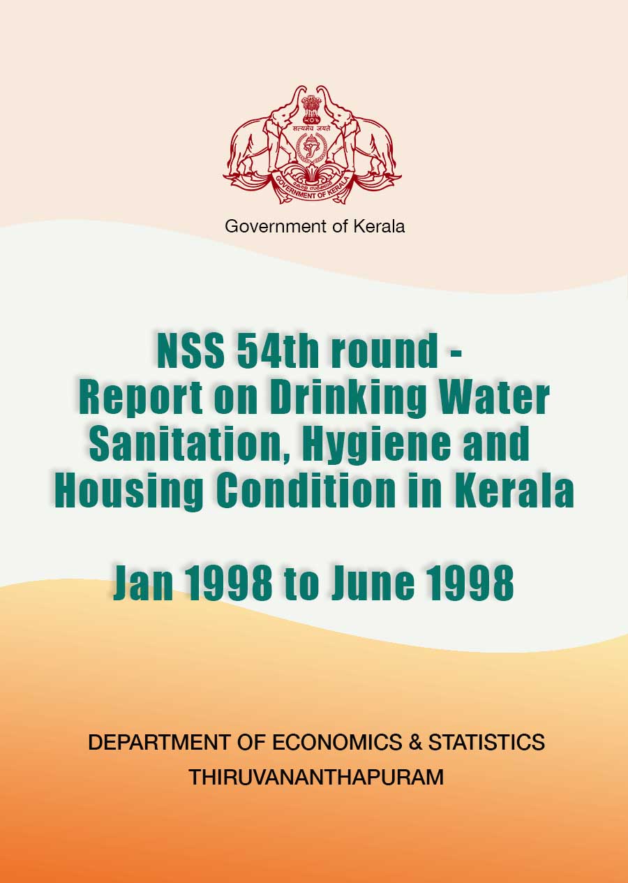 NSS 54th round - Drinking Water, Sanitation, Hygiene and Housing Condition in Kerala
