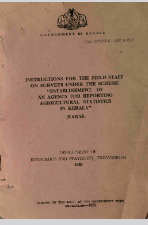 Instructions for the  Field Staff on Surveys under the Scheme Establishment of an Agency for Reporting Agricultural Statistics in Kerala 1988