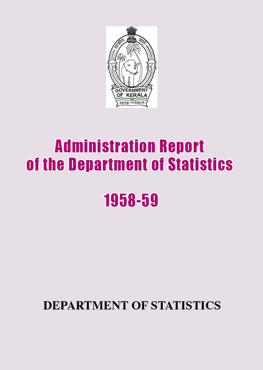 Administration Report of the Department of Statistics 1958-59