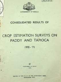 Consolidated Results of Crop Estimation Surveys on Paddy and Tapioca - 1970-71