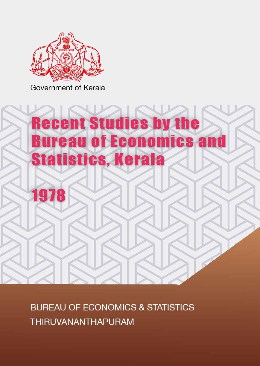 Recent Studies by the Bureau of Economics and Statistics, Kerala 1978