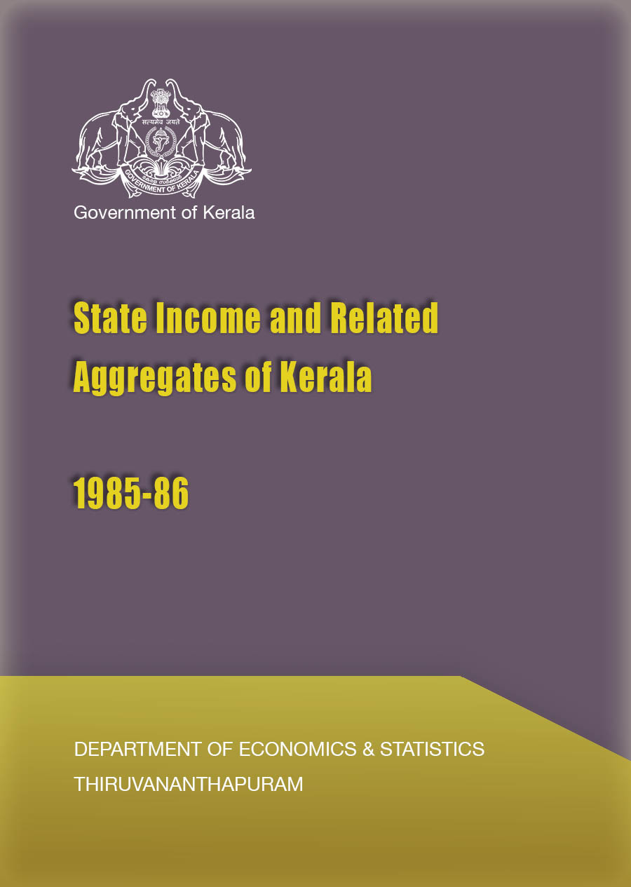 State Income and Related Aggregates of Kerala 1985-86