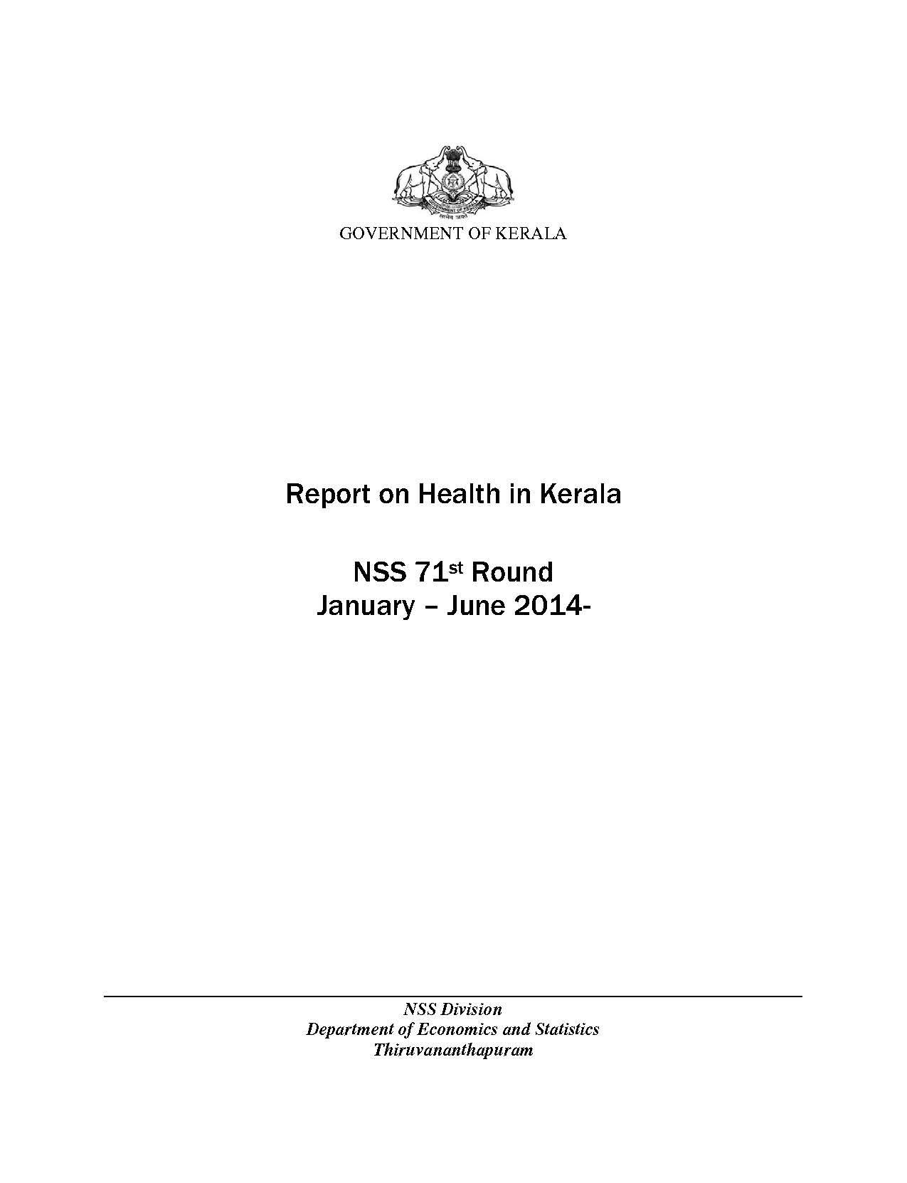NSS 71st round - Report on Health in Kerala