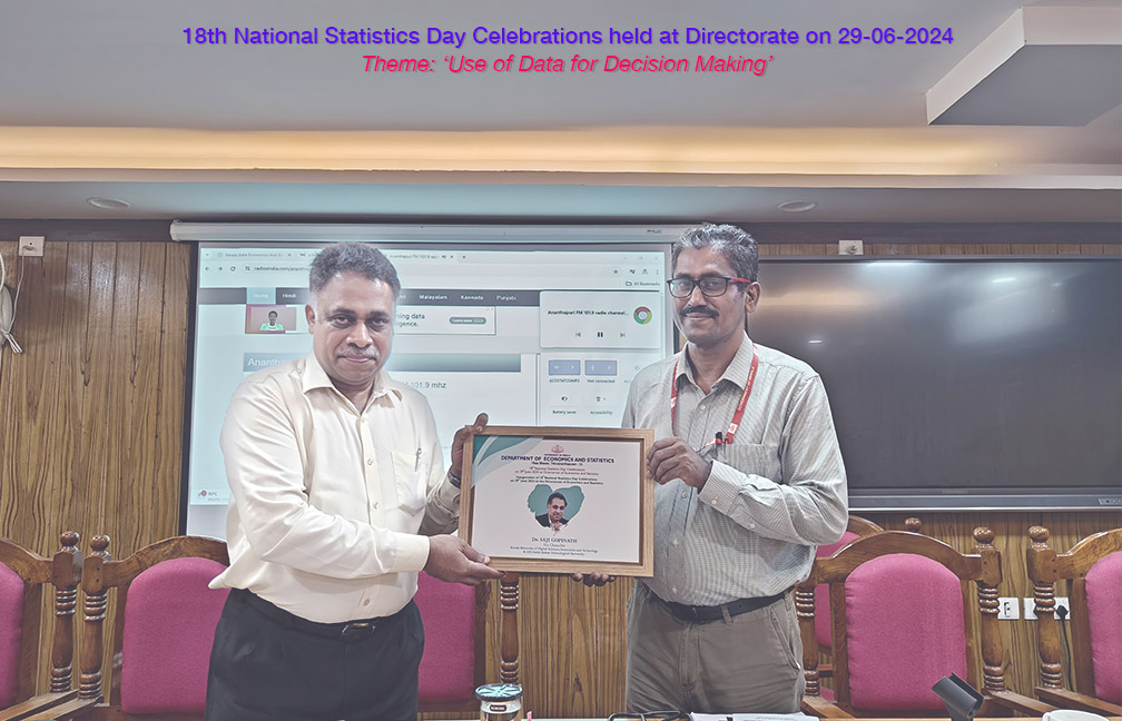 18th National Statistics Day Celebrations held on 29 June 2024 at Directorate of Economics & Statistics