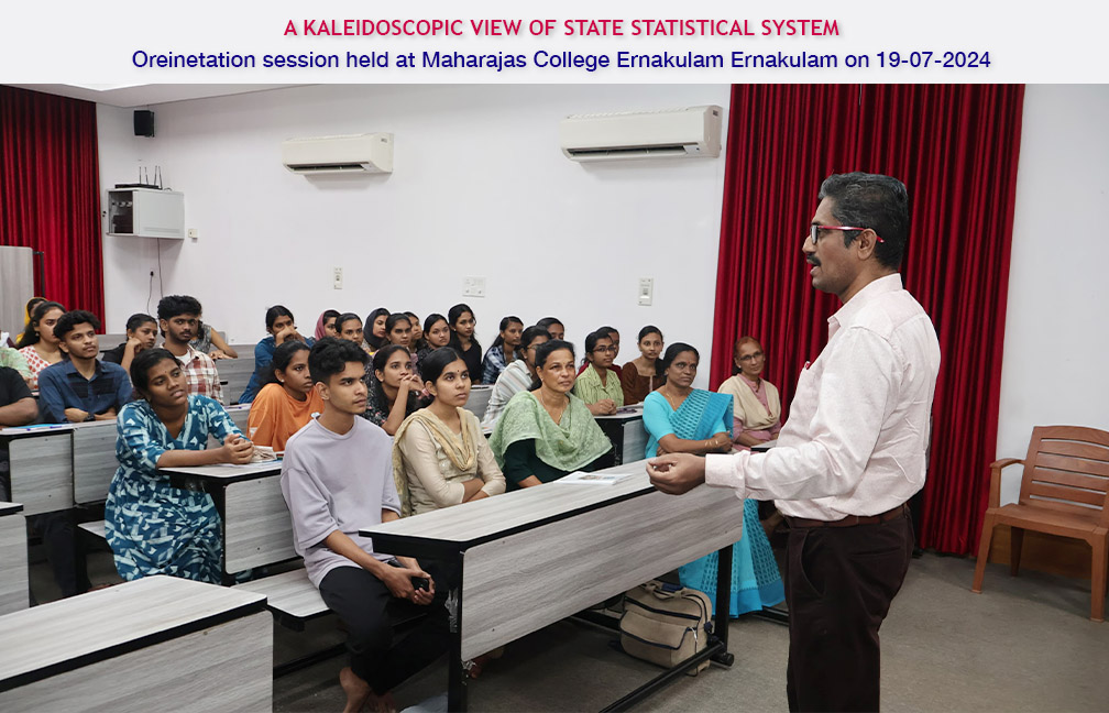 Orientation session for PG students in Maharajas College Ernakulam by Director Sreekumar B