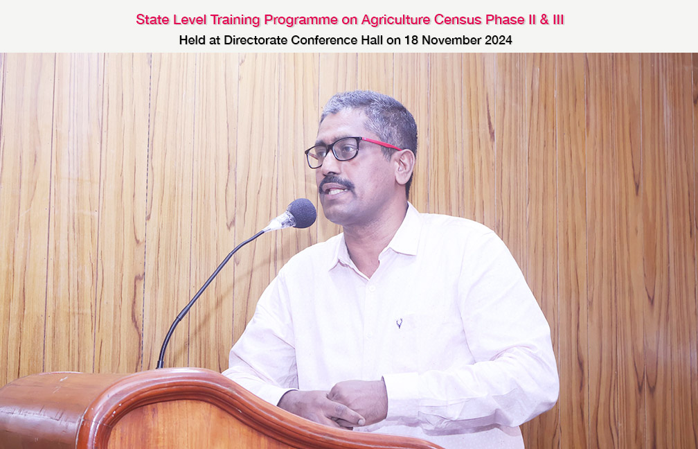 Training on Agriculture Census Phase II & III held on 18-11-2024