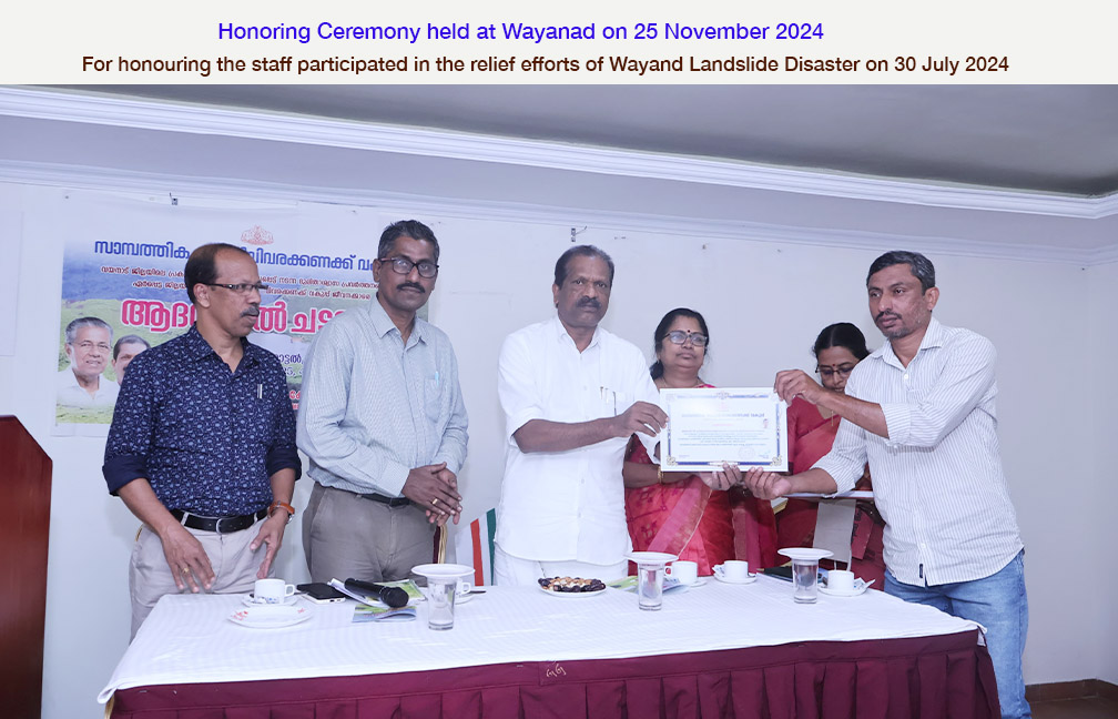 Honouring Ceremony held at Wayanad on 25 Nov 2024