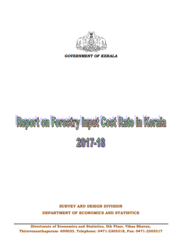 Report on Forestry Input Cost Rate in Kerala 2017-18