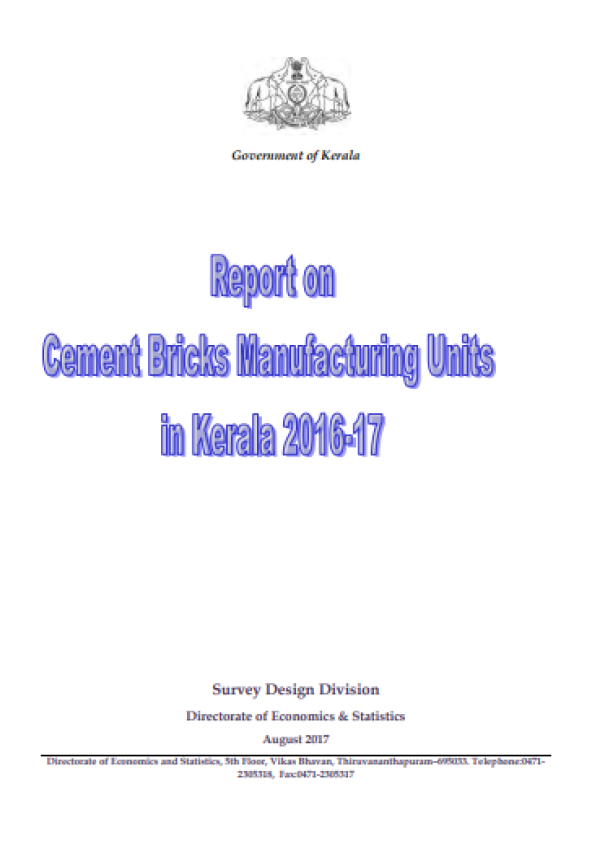 Report on Cement Bricks Manufacturing Units in Kerala 2016-17