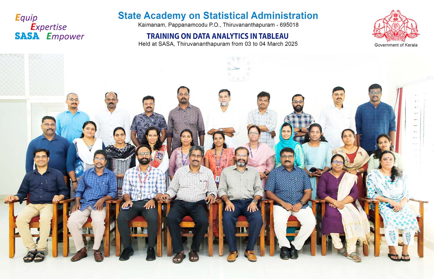 Training on Data Analytics in Tableau held at SASA from 3 to 4 March 2025.