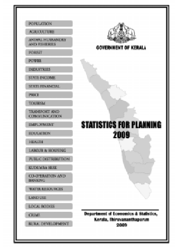 Statistics for Planning 2009