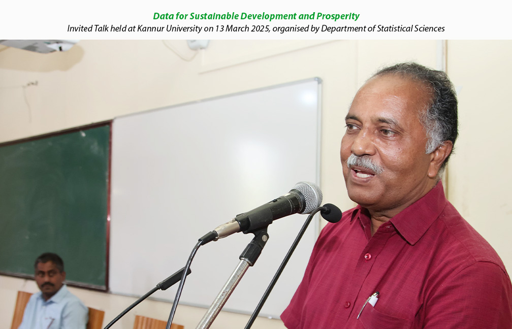 Invited Talk on Data for Sustainable Development held at Kannur University on 13-03-2025.